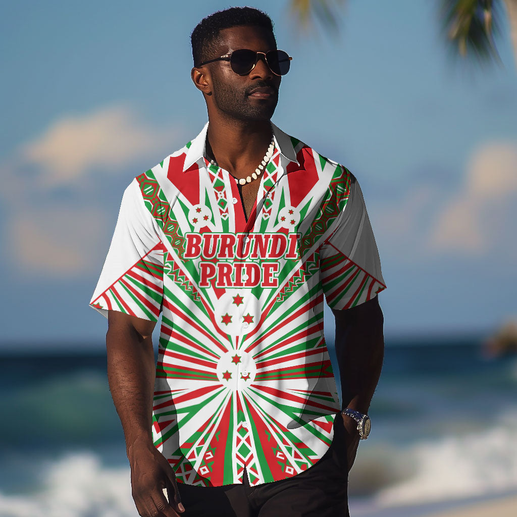 Burundi Pride Beat Of 1962 Independence Day Hawaiian Shirt Traditional Karyenda Drummer Art With Flag Sunburst Design