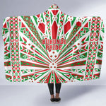 Burundi Pride Beat Of 1962 Independence Day Hooded Blanket Traditional Karyenda Drummer Art With Flag Sunburst Design