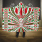 Burundi Pride Beat Of 1962 Independence Day Hooded Blanket Traditional Karyenda Drummer Art With Flag Sunburst Design