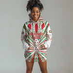 Burundi Pride Beat Of 1962 Independence Day Hoodie Dress Traditional Karyenda Drummer Art With Flag Sunburst Design