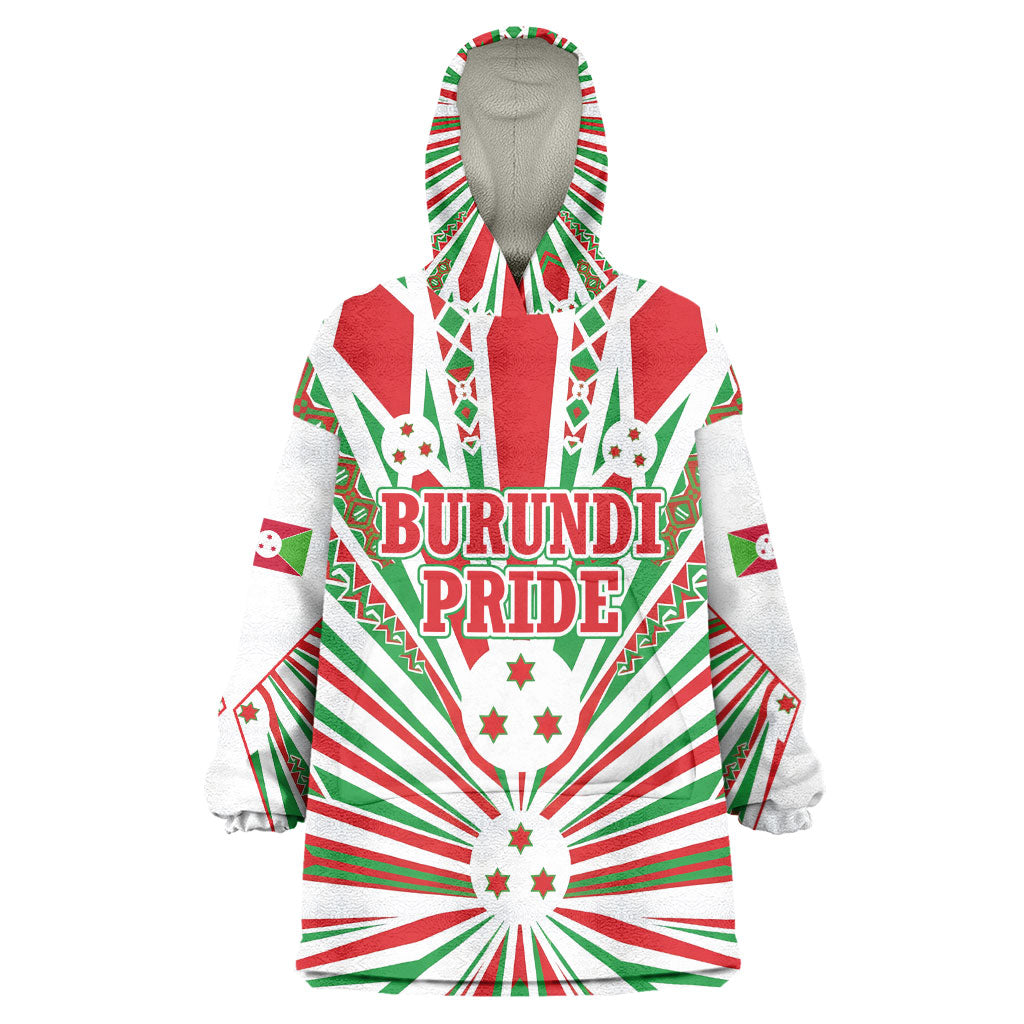 Burundi Pride Beat Of 1962 Independence Day Kid Wearable Blanket Hoodie Traditional Karyenda Drummer Art With Flag Sunburst Design