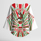 Burundi Pride Beat Of 1962 Independence Day Kimono Sleeve Blouse Traditional Karyenda Drummer Art With Flag Sunburst Design