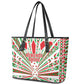 Burundi Pride Beat Of 1962 Independence Day Leather Tote Bag Traditional Karyenda Drummer Art With Flag Sunburst Design