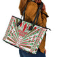 Burundi Pride Beat Of 1962 Independence Day Leather Tote Bag Traditional Karyenda Drummer Art With Flag Sunburst Design