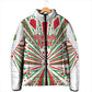Burundi Pride Beat Of 1962 Independence Day Padded Jacket Traditional Karyenda Drummer Art With Flag Sunburst Design