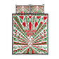Burundi Pride Beat Of 1962 Independence Day Quilt Bed Set Traditional Karyenda Drummer Art With Flag Sunburst Design