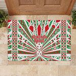 Burundi Pride Beat Of 1962 Independence Day Rubber Doormat Traditional Karyenda Drummer Art With Flag Sunburst Design