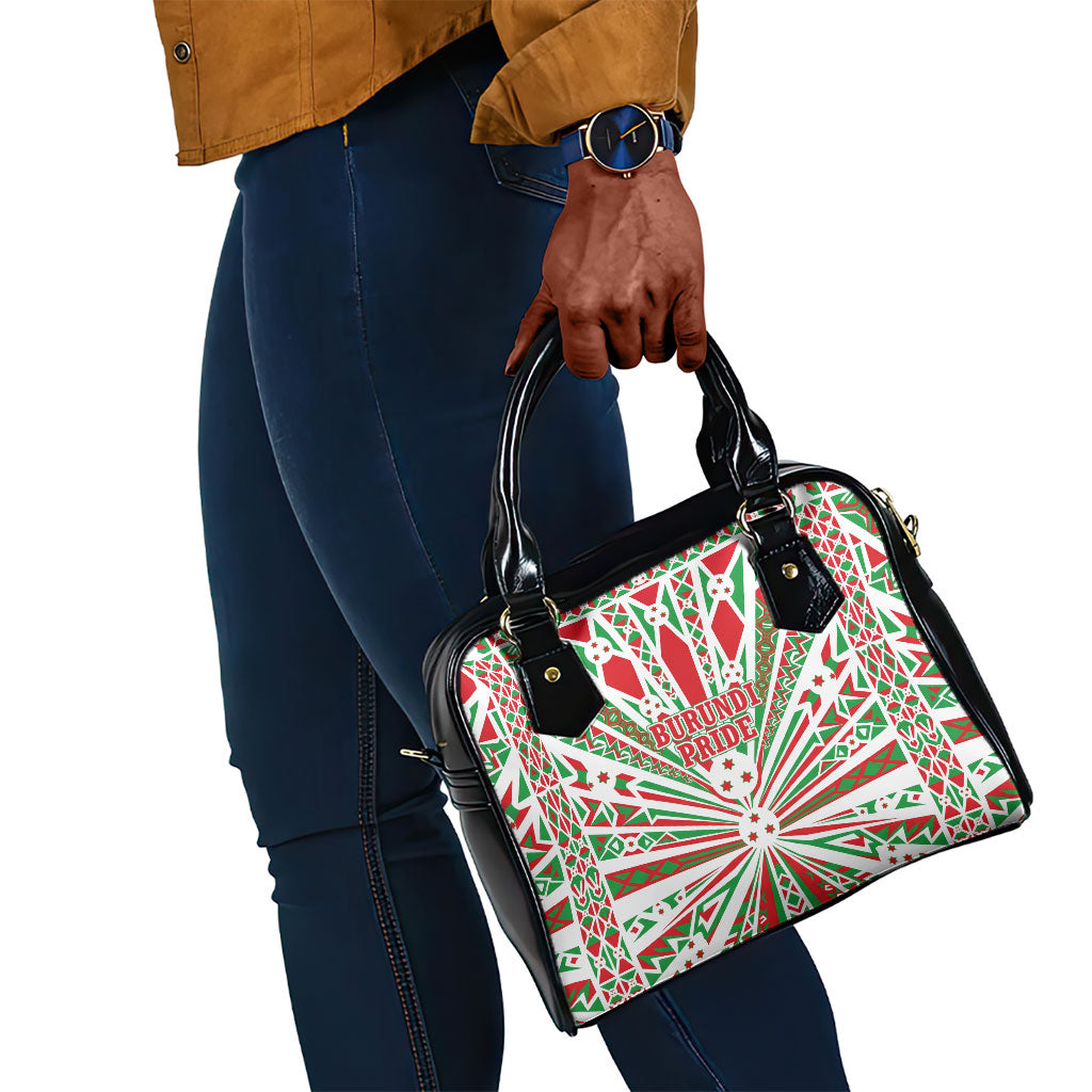 Burundi Pride Beat Of 1962 Independence Day Shoulder Handbag Traditional Karyenda Drummer Art With Flag Sunburst Design