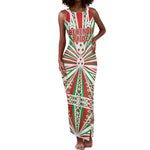Burundi Pride Beat Of 1962 Independence Day Tank Maxi Dress Traditional Karyenda Drummer Art With Flag Sunburst Design