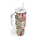 Burundi Pride Beat Of 1962 Independence Day Tumbler With Handle Traditional Karyenda Drummer Art With Flag Sunburst Design