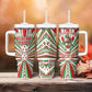 Burundi Pride Beat Of 1962 Independence Day Tumbler With Handle Traditional Karyenda Drummer Art With Flag Sunburst Design