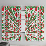 Burundi Pride Beat Of 1962 Independence Day Window Curtain Traditional Karyenda Drummer Art With Flag Sunburst Design