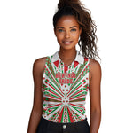 Burundi Pride Beat Of 1962 Independence Day Women Sleeveless Polo Shirt Traditional Karyenda Drummer Art With Flag Sunburst Design