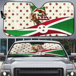 Burundi 1st July Independence Day Auto Sun Shade Patriotic Flag Portrait Art - Geometric Star Pattern