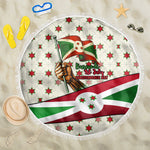 Burundi 1st July Independence Day Beach Blanket Patriotic Flag Portrait Art - Geometric Star Pattern