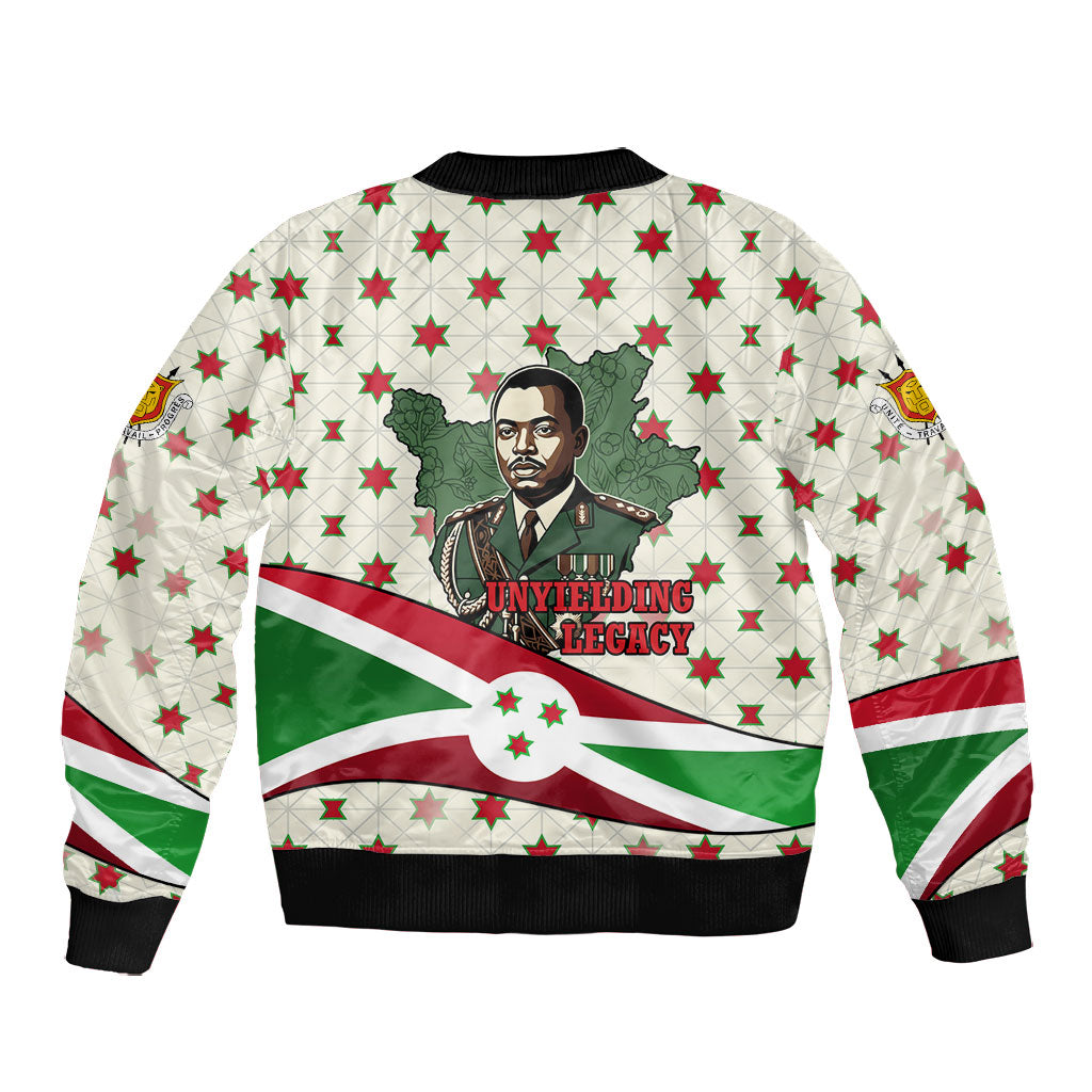 Burundi 1st July Independence Day Bomber Jacket Patriotic Flag Portrait Art - Geometric Star Pattern