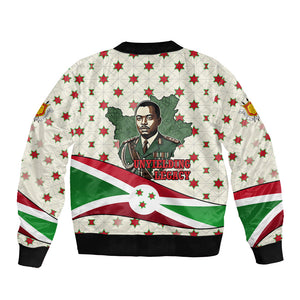 Burundi 1st July Independence Day Bomber Jacket Patriotic Flag Portrait Art - Geometric Star Pattern