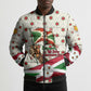 Burundi 1st July Independence Day Bomber Puffer Jacket Patriotic Flag Portrait Art - Geometric Star Pattern