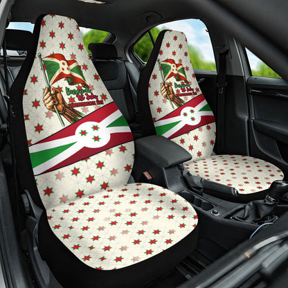 Burundi 1st July Independence Day Car Seat Cover Patriotic Flag Portrait Art - Geometric Star Pattern