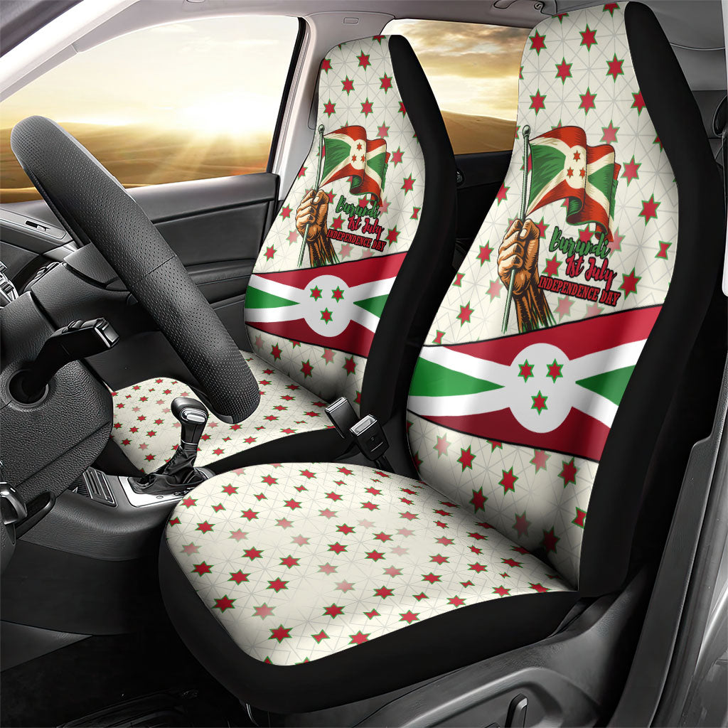 Burundi 1st July Independence Day Car Seat Cover Patriotic Flag Portrait Art - Geometric Star Pattern