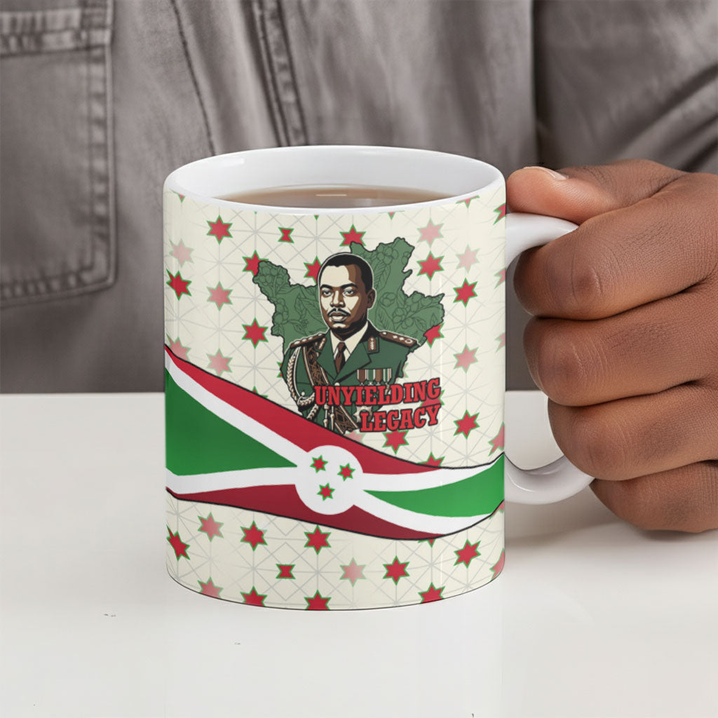 Burundi 1st July Independence Day Ceramic Mug Patriotic Flag Portrait Art - Geometric Star Pattern