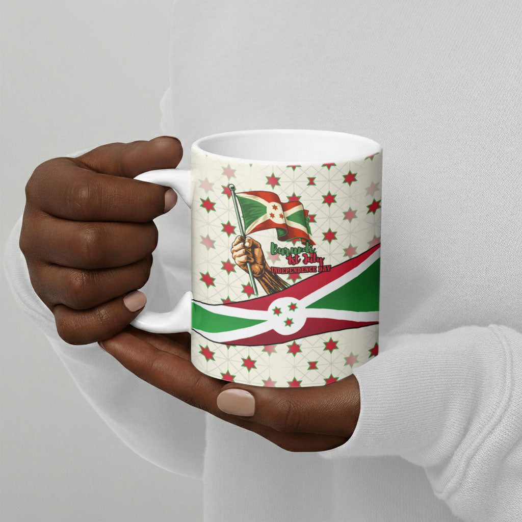 Burundi 1st July Independence Day Ceramic Mug Patriotic Flag Portrait Art - Geometric Star Pattern
