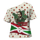 Burundi 1st July Independence Day Cross Shoulder Shirt Patriotic Flag Portrait Art - Geometric Star Pattern