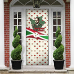 Burundi 1st July Independence Day Door Cover Patriotic Flag Portrait Art - Geometric Star Pattern