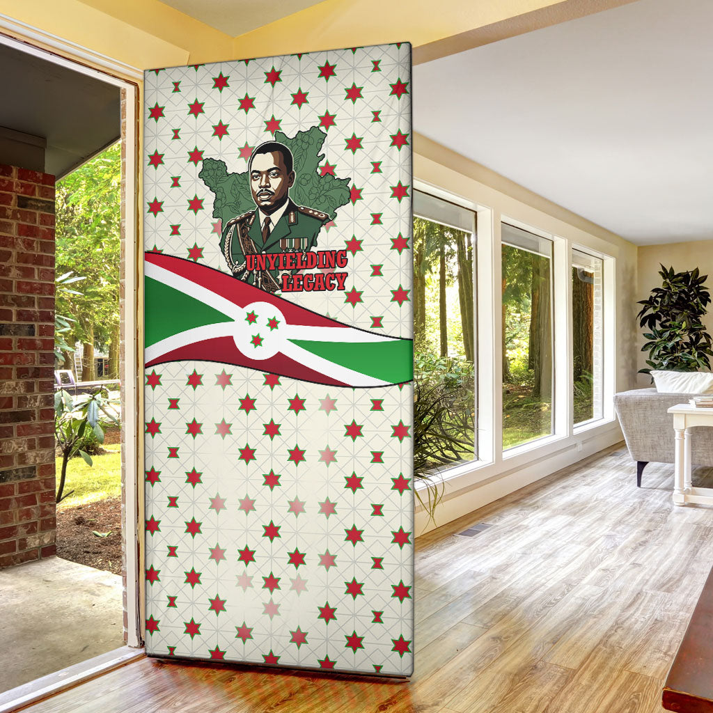 Burundi 1st July Independence Day Door Cover Patriotic Flag Portrait Art - Geometric Star Pattern