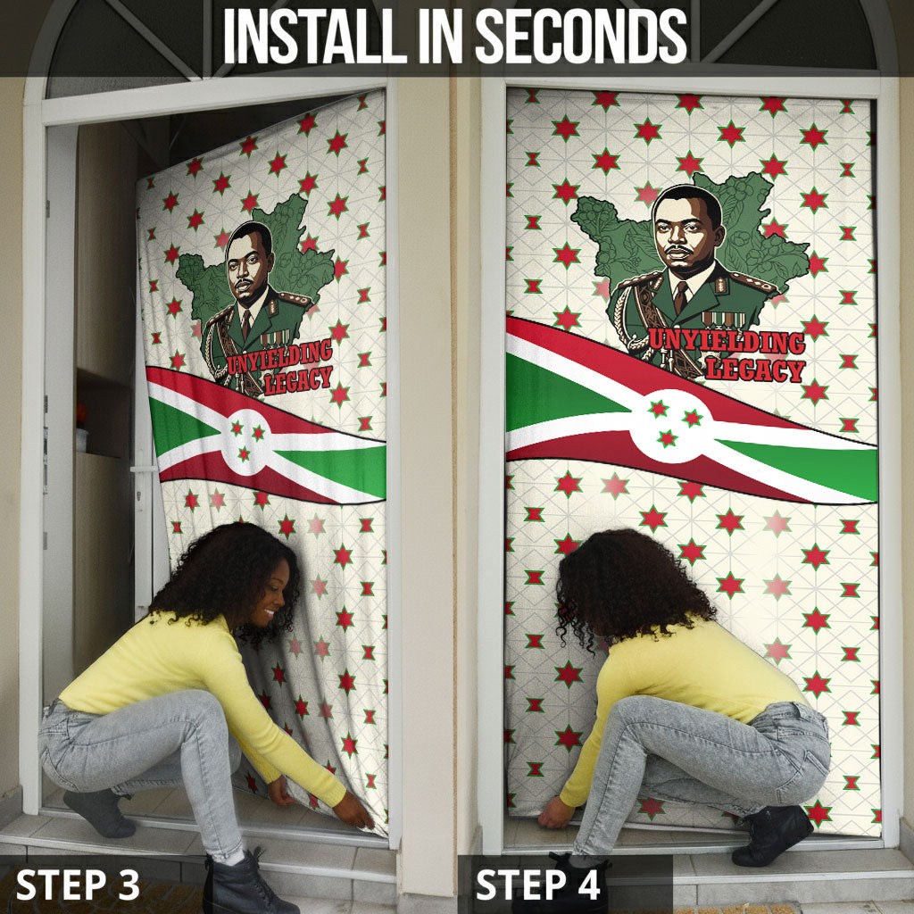 Burundi 1st July Independence Day Door Cover Patriotic Flag Portrait Art - Geometric Star Pattern