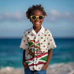 Burundi 1st July Independence Day Kid Hawaiian Shirt Patriotic Flag Portrait Art - Geometric Star Pattern