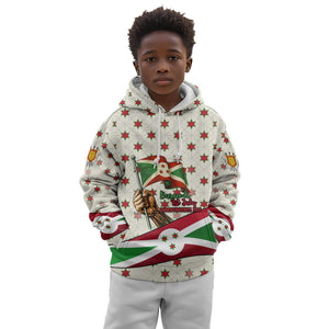 Burundi 1st July Independence Day Kid Hoodie Patriotic Flag Portrait Art - Geometric Star Pattern