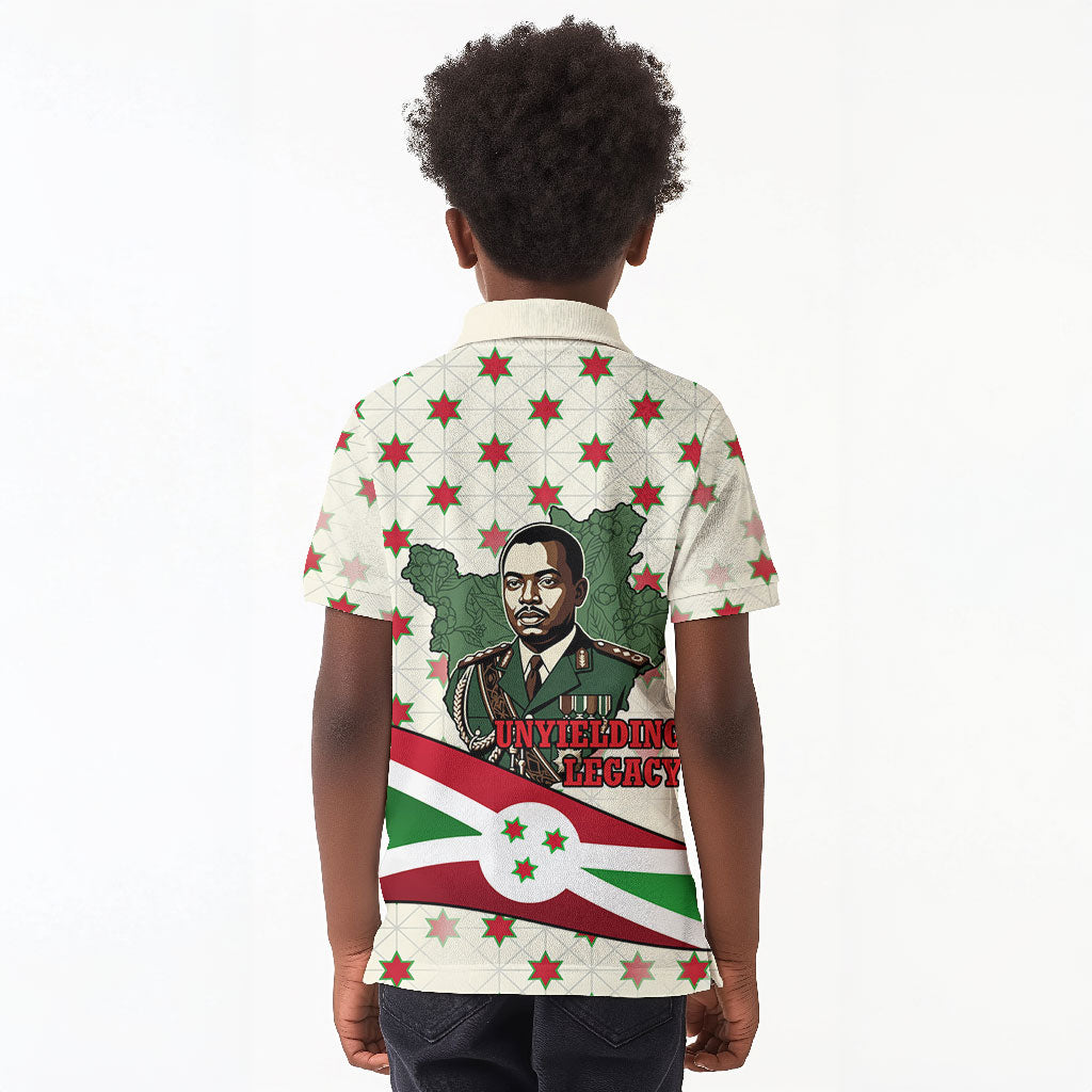 Burundi 1st July Independence Day Kid Polo Shirt Patriotic Flag Portrait Art - Geometric Star Pattern