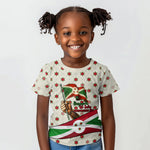 Burundi 1st July Independence Day Kid T shirt Patriotic Flag Portrait Art - Geometric Star Pattern