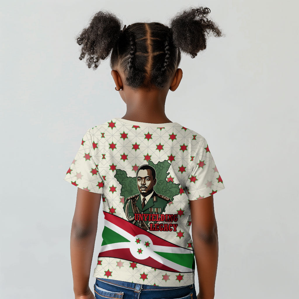 Burundi 1st July Independence Day Kid T shirt Patriotic Flag Portrait Art - Geometric Star Pattern