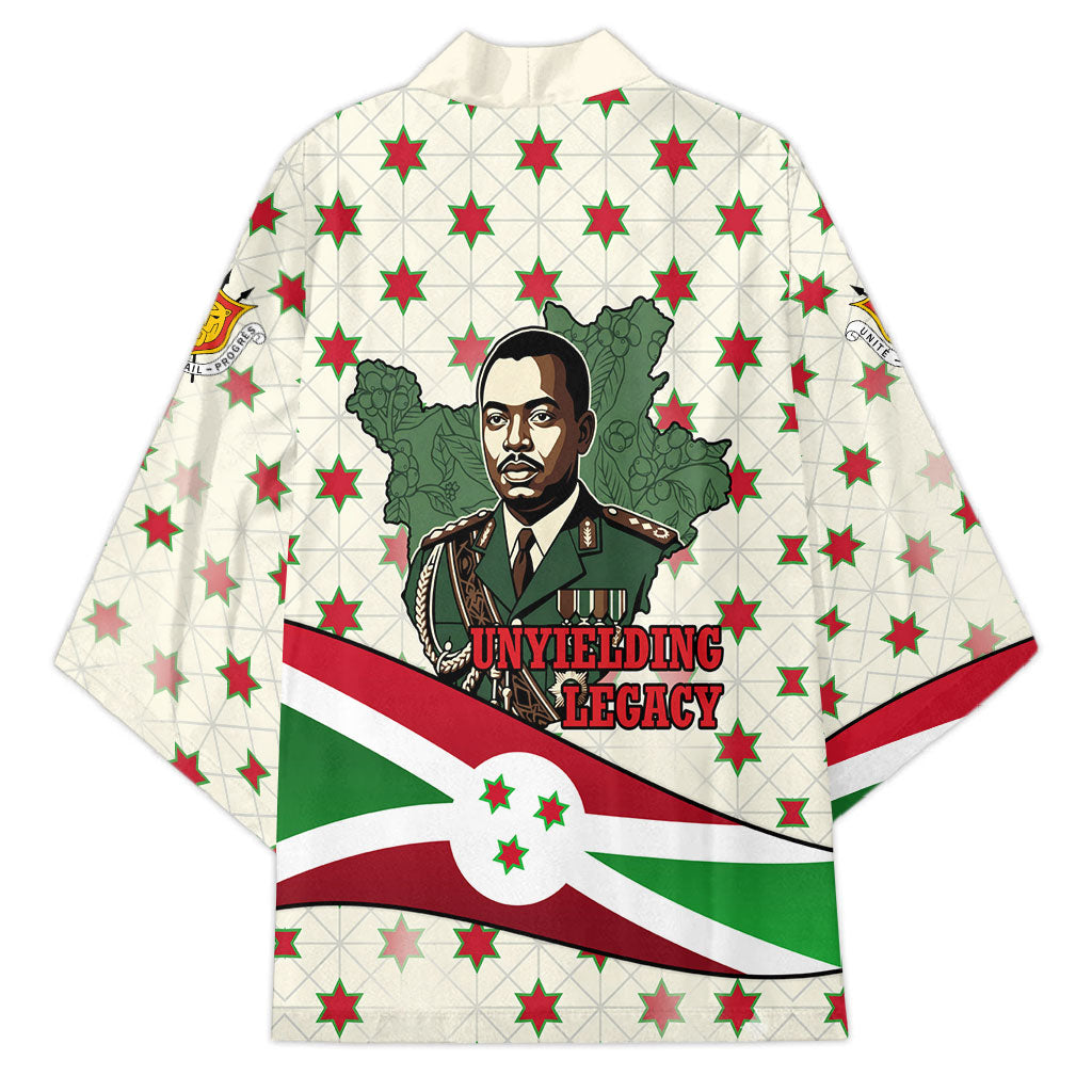 Burundi 1st July Independence Day Kimono Patriotic Flag Portrait Art - Geometric Star Pattern