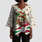Burundi 1st July Independence Day Kimono Sleeve Blouse Patriotic Flag Portrait Art - Geometric Star Pattern