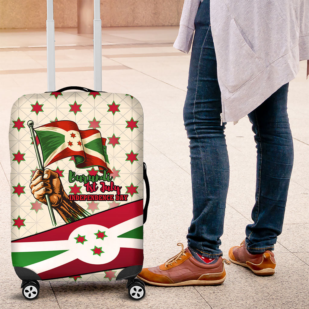 Burundi 1st July Independence Day Luggage Cover Patriotic Flag Portrait Art - Geometric Star Pattern