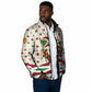 Burundi 1st July Independence Day Padded Jacket Patriotic Flag Portrait Art - Geometric Star Pattern