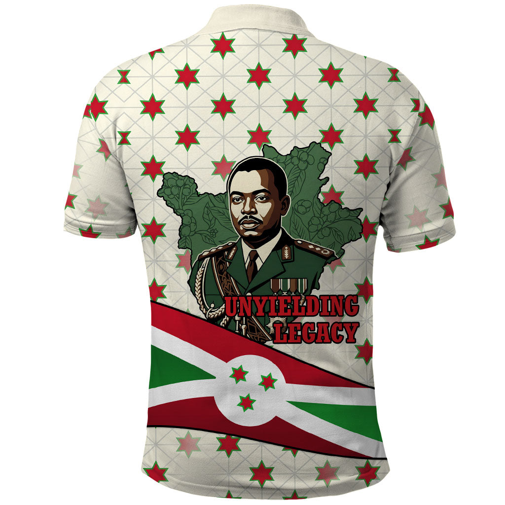Burundi 1st July Independence Day Polo Shirt Patriotic Flag Portrait Art - Geometric Star Pattern