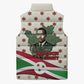 Burundi 1st July Independence Day Sleeveless Puffer Jacket Patriotic Flag Portrait Art - Geometric Star Pattern