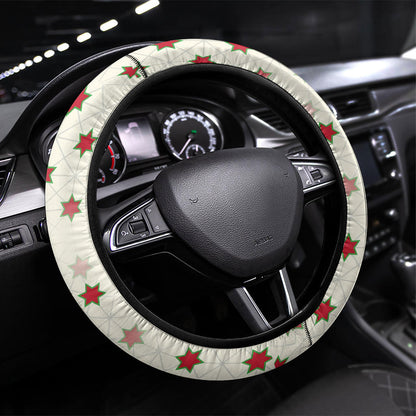 Burundi 1st July Independence Day Steering Wheel Cover Patriotic Flag Portrait Art - Geometric Star Pattern