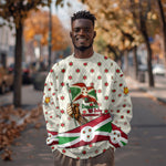Burundi 1st July Independence Day Sweatshirt Patriotic Flag Portrait Art - Geometric Star Pattern