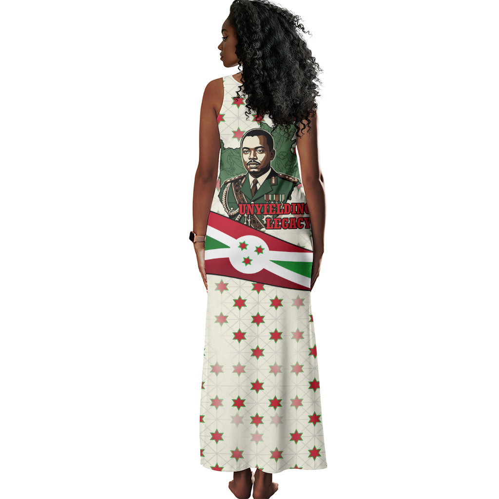 Burundi 1st July Independence Day Tank Maxi Dress Patriotic Flag Portrait Art - Geometric Star Pattern