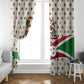 Burundi 1st July Independence Day Window Curtain Patriotic Flag Portrait Art - Geometric Star Pattern