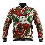 Burundi Independence Day Baseball Jacket 1st July 1962 Distressed Grunge Flag Art - Broken Chains And Freedom Star