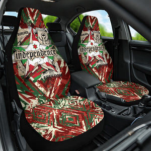 Burundi Independence Day Car Seat Cover 1st July 1962 Distressed Grunge Flag Art - Broken Chains And Freedom Star