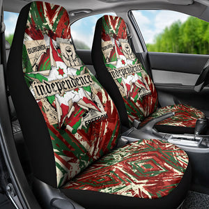 Burundi Independence Day Car Seat Cover 1st July 1962 Distressed Grunge Flag Art - Broken Chains And Freedom Star
