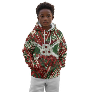 Burundi Independence Day Kid Hoodie 1st July 1962 Distressed Grunge Flag Art - Broken Chains And Freedom Star