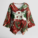 Burundi Independence Day Kimono Sleeve Blouse 1st July 1962 Distressed Grunge Flag Art - Broken Chains And Freedom Star